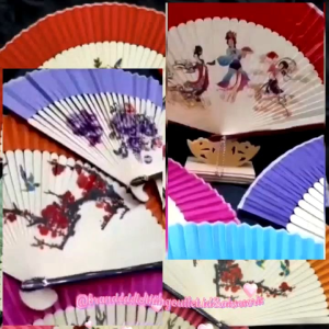 KIPAS BAMBU IMPORT PREMIUM / KIPAS LIPAT KAIN GAYA CHINA / KIPAS LIPAT PENARI / KIPAS WEDDING PAI TU SANG JIT / KIPAS TANGAN TERBARU / KIPAS KAYU MOTIF / FOLDING HAND / KBM7718