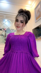 Gamis serut viral 2023 lengan 3/4 rayon premium polos dress serut dada kekinian trend 2023 mewah adem dan lembut