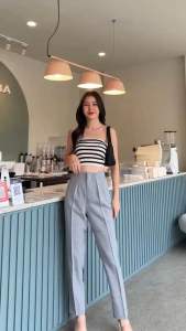 ⭐️โควี่ ซิปหน้าขอบในตัว9ส่วนกระบอดเล็ก