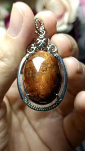 Natural Pietersite/ Peter stone Crystal Stone Pendant Silver S925  plated 精品彼得石油画意境强猫眼光吊坠 镀S925银