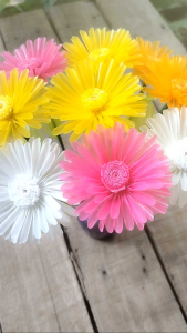 bunga sedotan dahlia10ps tanpa pot/kerajinan sekolah/prakarya/hiasan rumah
