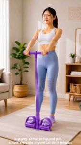 Resistance Band 4-Tube Pedal Pull Rope Elastic Exercise Bands for Home Gym Fitness Yoga Workout Stretching Abs