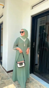 Atalia Kaftan Dress Bahan Ceruti: Model Kaftan Full Furing LD 115