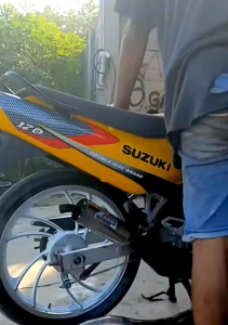 Knalpot Suzuki Satria Hiu/Lumba: Standar Racing Perut Hitam AHM Suara Super Garing