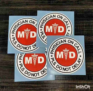 md physician on call md 3M reflective stickers