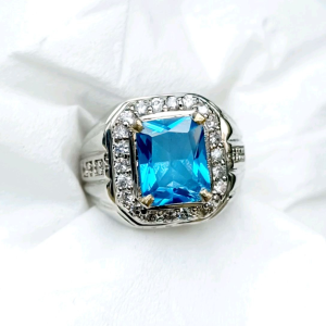 CINCIN BATU BLUE TOPAS KOTAK CUTTING MINIMALIS
