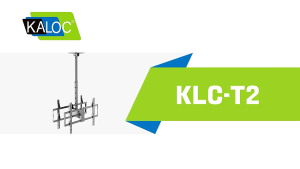 KALOC T2  32"-75" Dual Sided TV Ceiling Mount Double Panel Tilt Heavy Duty Holds 2 Back to Back TVs 32" to 75" Flat Curved Screens Height Adjustable up to 870mm Penyangkut Dinding Tv Braket 电视机墙壁支架