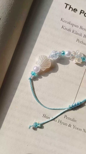 Gelang Manik-manik Limited Tema Laut Aesthetic Korean Style Gelang Couple Bestie 2 orang 3 orang Gelang Persahabatan Tali Serut Wanita | Memories of The Sea Bracelet