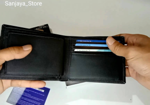 JAHITAN HITAM Dompet Kulit Pria 100% Kulit Garut