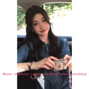 SHANE CLOTHING KEMEJA WANITA DENIM OVERSIZE NAGITA LENGAN PANJANG BAHAN JEANS IMPORT 2834