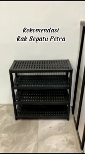 RAK SEPATU 4 SUSUN PETRA PLASTIK MINIMALIS - MURAH TERBARU