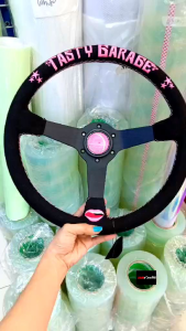 TASTY GARAGE X NRG Steering Wheel JDM Racing Sport with Embroidery 350mm Universal