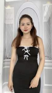 Đầm body nơ cúp ngực maxi