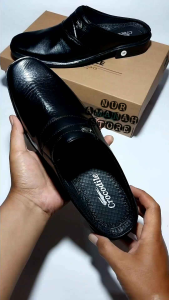 TERBARU Sandal Sepatu Bustong Kulit Slop Slipon Casual Formal Pantofel Kerja Murah Kualitas Terbaik