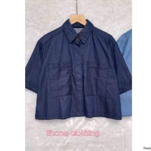 SHANE CLOTHING LAUREN CROP DENIM SHIRT/ ATASAN KEMEJA PENDEK