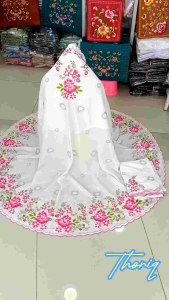 Mukena Bordir Suji Mawar Keliling Bahan Katun Paris Bukittinggi
