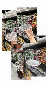 Giỏ treo chậu hoa ban công KT 22cmx 18cm màu trắng sắt dầy hàng loại 1