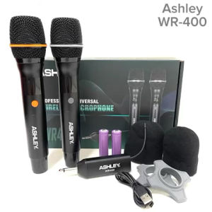 Mic Wireless ASHLEY WR400 wr 400 Rechargeable Battery Original Ashley Garansi Resmi