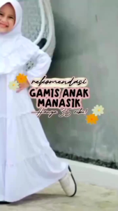 Set Gamis Anak Warna Putih & Hijab Gratis untuk Manasik Sayari 2024