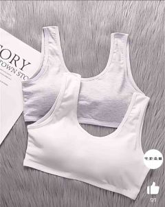 🔥Ready Stock现货🔥学生内衣女韩版/Students non-wire sports bra/Seluar dalam kanak-kanak perempuan lancar lembut selesa bernafas 发育期无钢圈带固定杯垫/学生无钢圈运动文胸