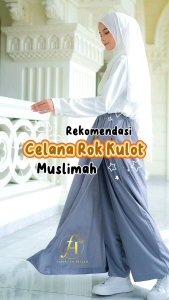Rok Celana Muslimah Bahan Katun Toyobo - Rok Celana Panjang Wanita Formal Bahan Katun Toyobo - Rok Celana Muslim Wanita Bahan Toyobo
