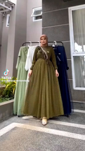 Gamis Muslimah Brukat/ Mila Eva Hijab Brukat Premium/ Dress Brukat Muslimah