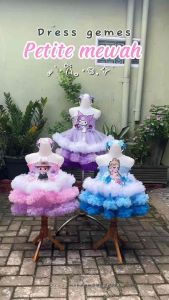 Dress Anak Perempuan Elegan kartun viral petite harnet 3 lapis