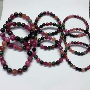 551#天然彩碧玺水晶手链 Natural Colourful Tourmaline Crystal Bracelet (平衡 Balance财富 Wealth 健康 Health) 碧玺 Tourmaline