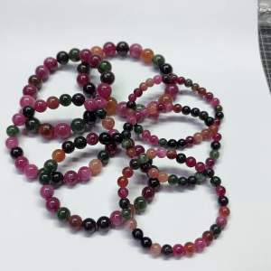 2620#优化彩碧玺水晶手链 Colourful Tourmaline Crystal Bracelet (平衡 Balance财富 Wealth 健康 Health) 碧玺 Tourmaline
