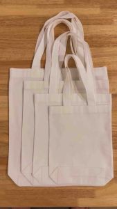 กระเป๋าผ้าเปล่า (ทรงมีก้น) ถุงผ้าเปล่า ผ้าด้ายดิบ ราคาส่ง พร้อมส่ง