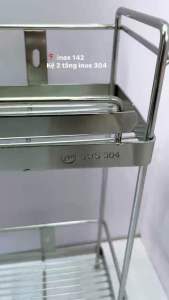 🅾️ KỆ GIA VỊ 2 TÂNG CÓ CHÂN CÓ VÍT TƯỞNG INOX 304
