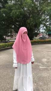 ผ้าคลุมชีฟองสวมสำเร็จ(พร้อมผ้าปิดน้า)