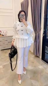 BLUS WANITA KNIT MIX CRINCLE PREMIUM | BLUS WANITA KAOS KNITS COMBI CRINCLE