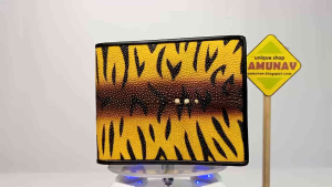DOMPET PRIA KULIT IKAN PARI MOTIF HARIMAU MACAN TETES EMBUN