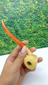 Sedotan Kayu Kemuning Gading Kombinasi Bajakah Motif Piramid F45