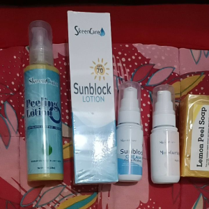 5 in 1 Skeen Care Peeling Lotion 100ml+Skeen Care SUNBLOCK LOTION SPF70 120ml+Skeen Care SUNBLOCK CREAM SPF50 30ml+Skeen Care Moisturizing Milk Cream Night Cream 30ml+Lemon Peel Soap 135g