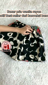 Boxer Celana Pendek Rayon Pria Wanita | Motif Acak