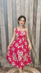 dress/daster tali lepas Kirana muat BB 55kg rempel susun dress/daster kerut dada solo cantik murah daster kekinian daster rayon solo Korean style
