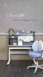 LUXE: Toby Kids Study Desk | Adjustable Ergonomic Table | Storage Study Table