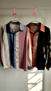 2820 FRANCESCA PATCHWORK SHIRT – BLUS IMPORT – BLUS KANTORAN – BAJU KANTORAN – BAJU V NECK – BAJU POLOS – PREMIUM QUALITY –REALPIC – GOOD QUALITY - FASHION IMPORT-KEMEJA SALUR IMPORT – KEMEJA SATIN WANITA
