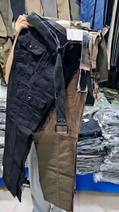 กางเกงคาร์โก้ผ้ายืดหยุ่นแถบเข็มขัดรหัส5122 ทรงกระบอกพอดีใส่