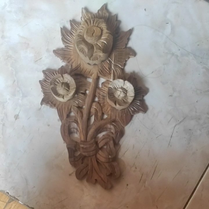 Tempel Ornamen Aksesori Furnitur Kayu Ati Ukiran Tangan 27 X 17 Cm Tebak 1 Cm