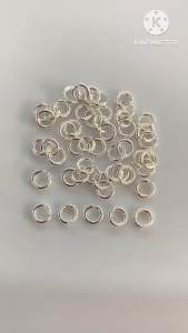 ห่วงเงินแท้แบบผ่าแบบเปิด ขนาด 6 มิล หนา 1 มิล (อย่างหนา) เริ่มต้นราคาคู่ละ 65 บาท(2ชิ้น)