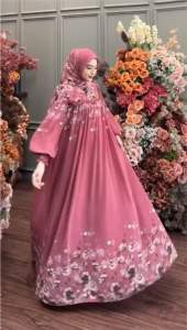 KONSTA SET JILBAB GAMIS MUSLIMAH TERBARU / SET MAXY KHIMAR / GAMIS JUMBO MOTIF LD 120