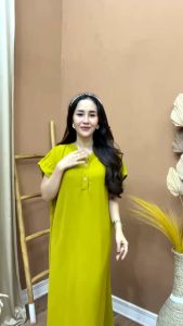 Daster Busui Bumil Cringkel Airflow PAKET ISI 3 Longdress jumbo Baju wanita panjang sematakaki model simple elegan atasan kekinian terkini Ld 120