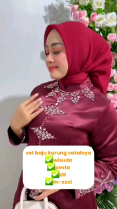Baju Kurung Melayu / Set Tunik Cataleya - Baju Kurung Payet Pesta Wisuda Wanita - Baju Kurung Melayu