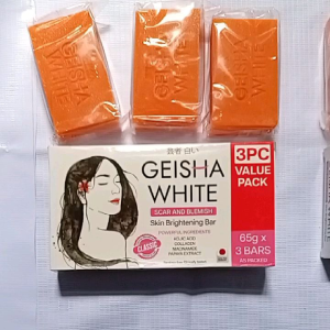 Geisha White CLASSIC Scar and Blemish Skin Brightening Bar Value Pack 65g