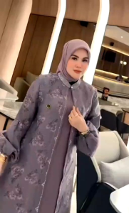 Gamis Elita Premium Ori Bahan Organza Mix Royal Twish – Dress Muslim Long Dress Hijab Pesta Lebaran Elegan