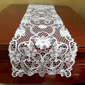 Taplak Meja Tamu Panjang Table Bed Runner Shabby Chic Renda Bordir Kerancang 150 cm