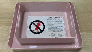 ถาดรองอาหารกันมด ถาดกันมด ขนาด 21x26 ซม. สูง 6 ซม. ผลิตจากพลาสติกเกรดดี ฟ้า/ชมพู/เขียว - HIPPOPO